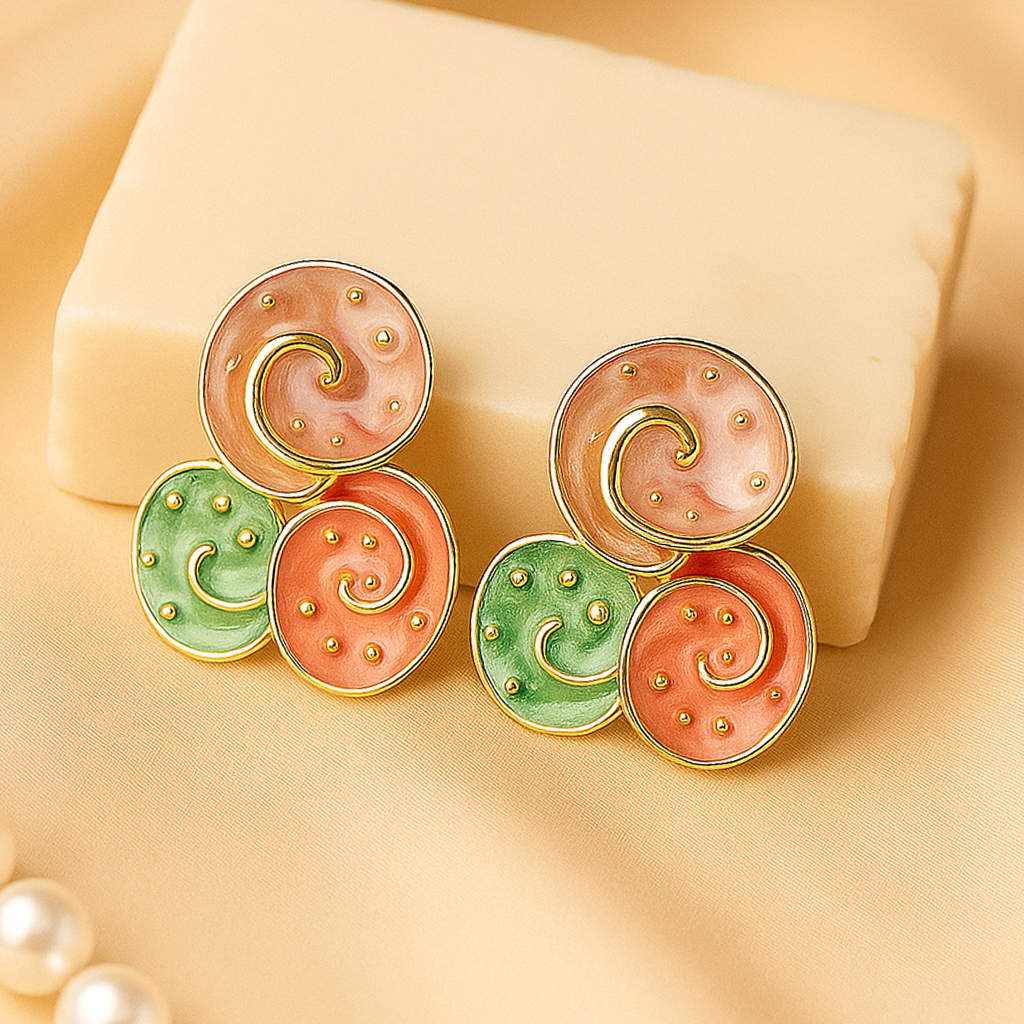 Swirl Multicolor Studs