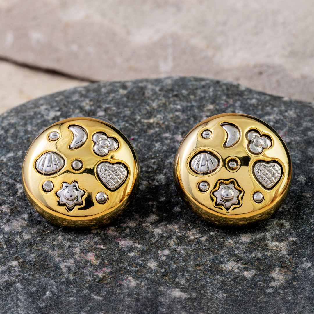 Nova - Gold & Silver Stud Earrings