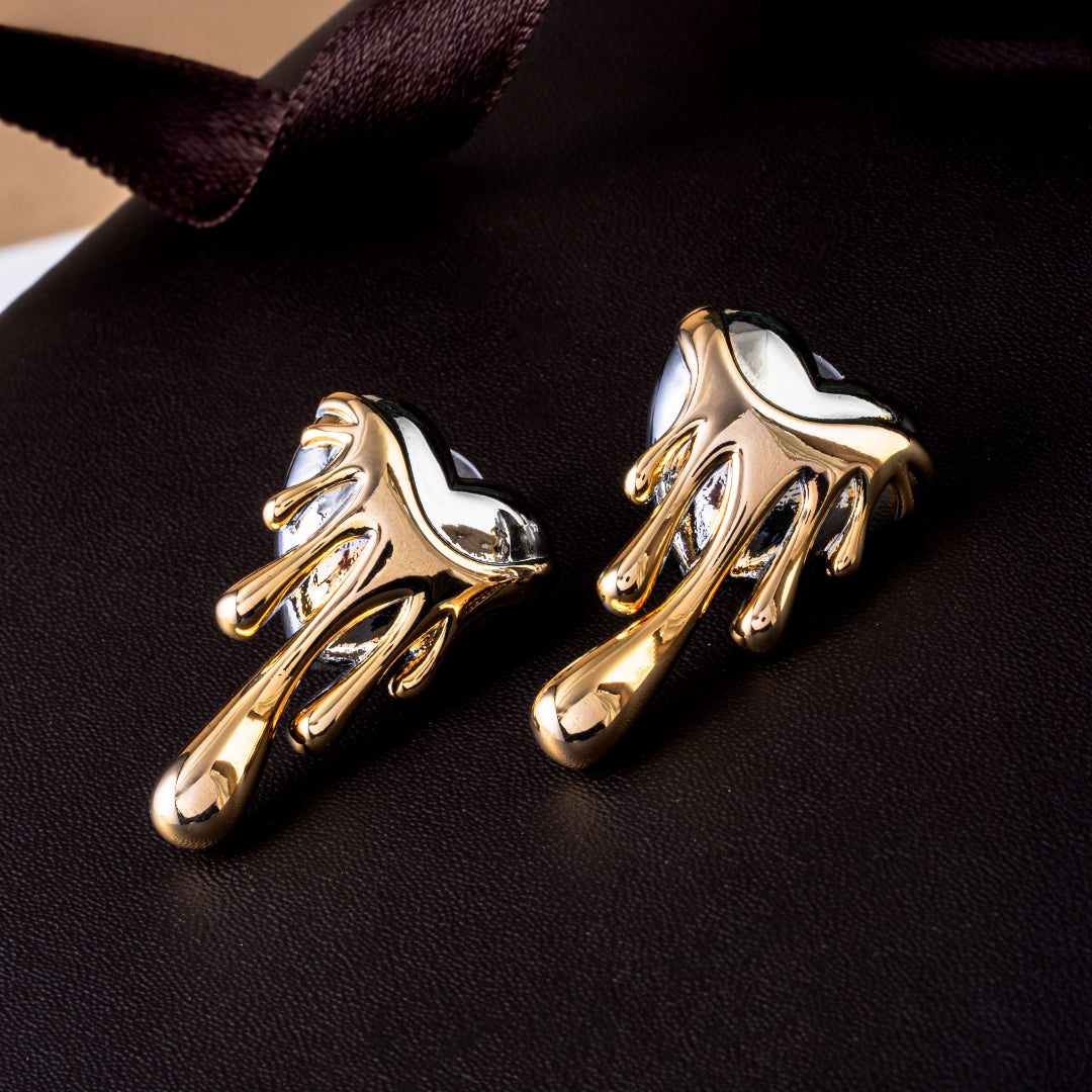 Melting Hearts - Statement Gold & Silver Studs