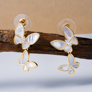 Starlit Butterflies - Drop Earrings