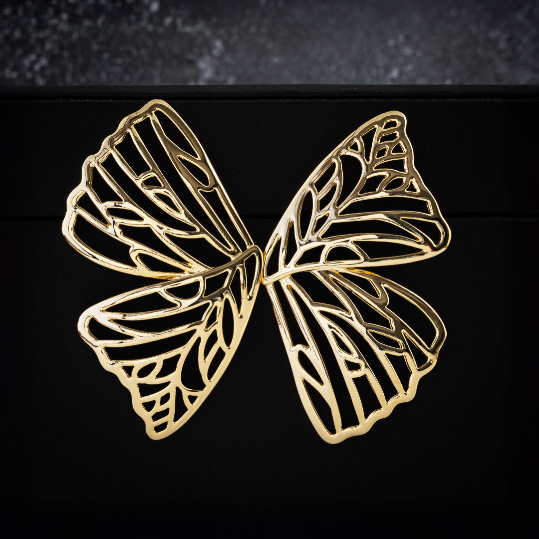 Golden Wings - Butterfly Stud Earrings