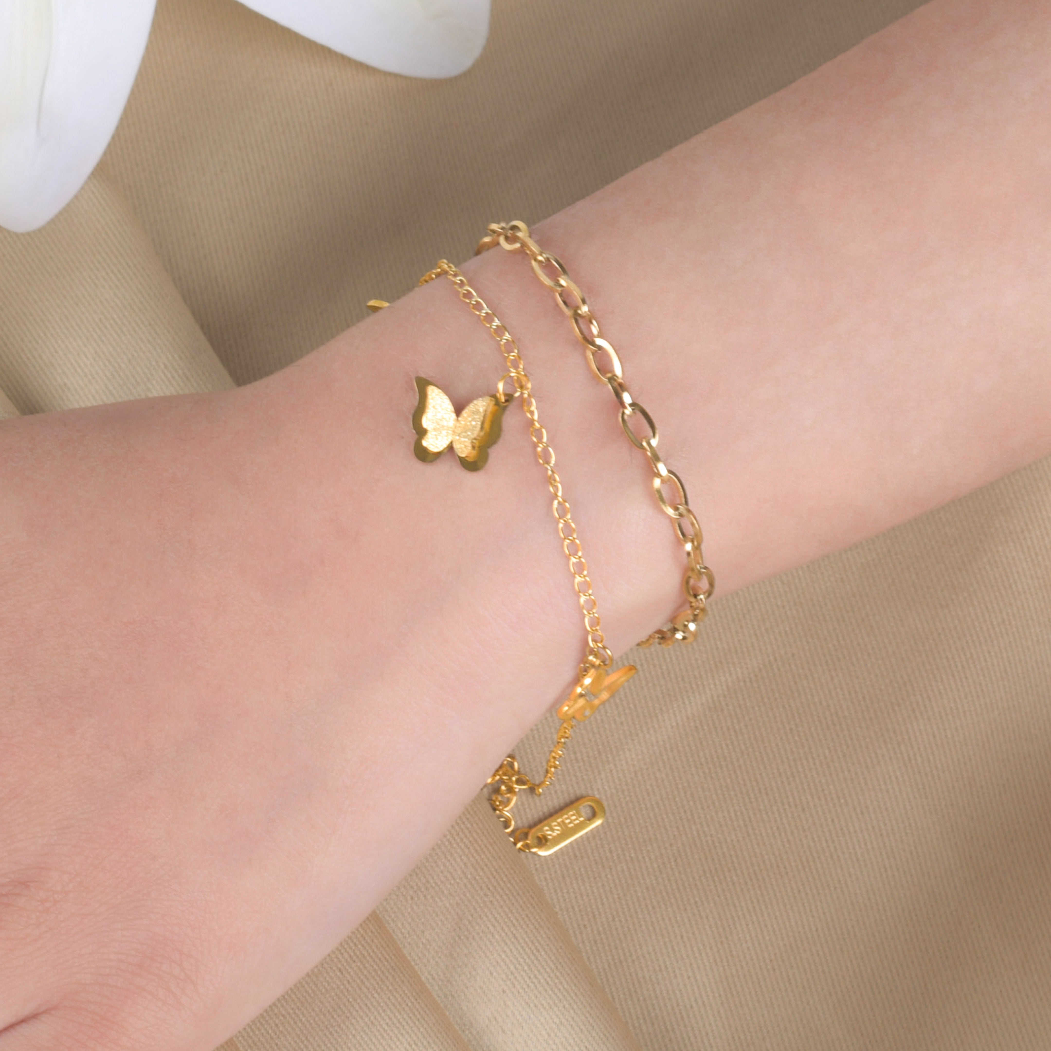 Butterfly Gold Chain Bracelets