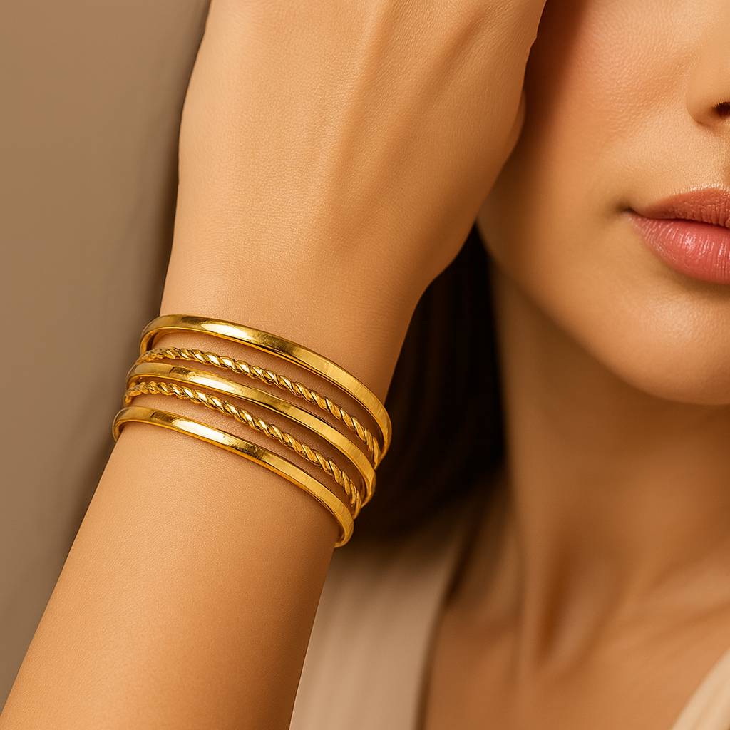 Layered Gold Cuff Bracelet