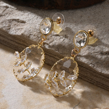 Ivory Embellished Stone Earrings