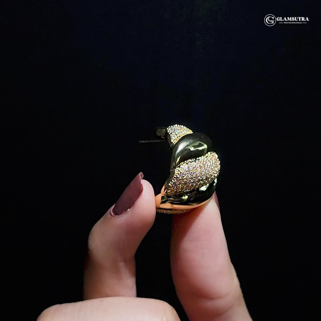 Golden Grace - Faux Diamond Earrings