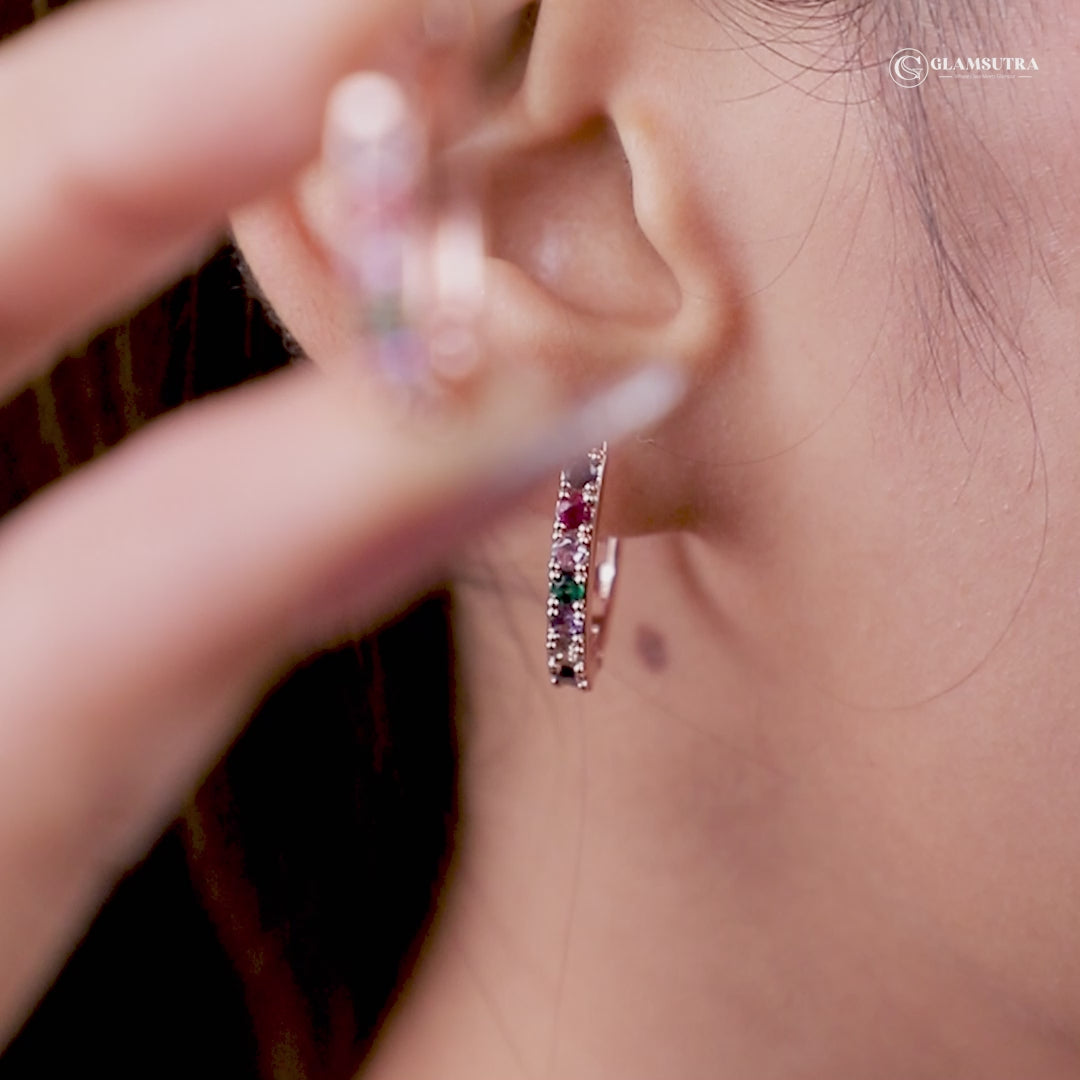 Small Multicolored Hoop Earrings
