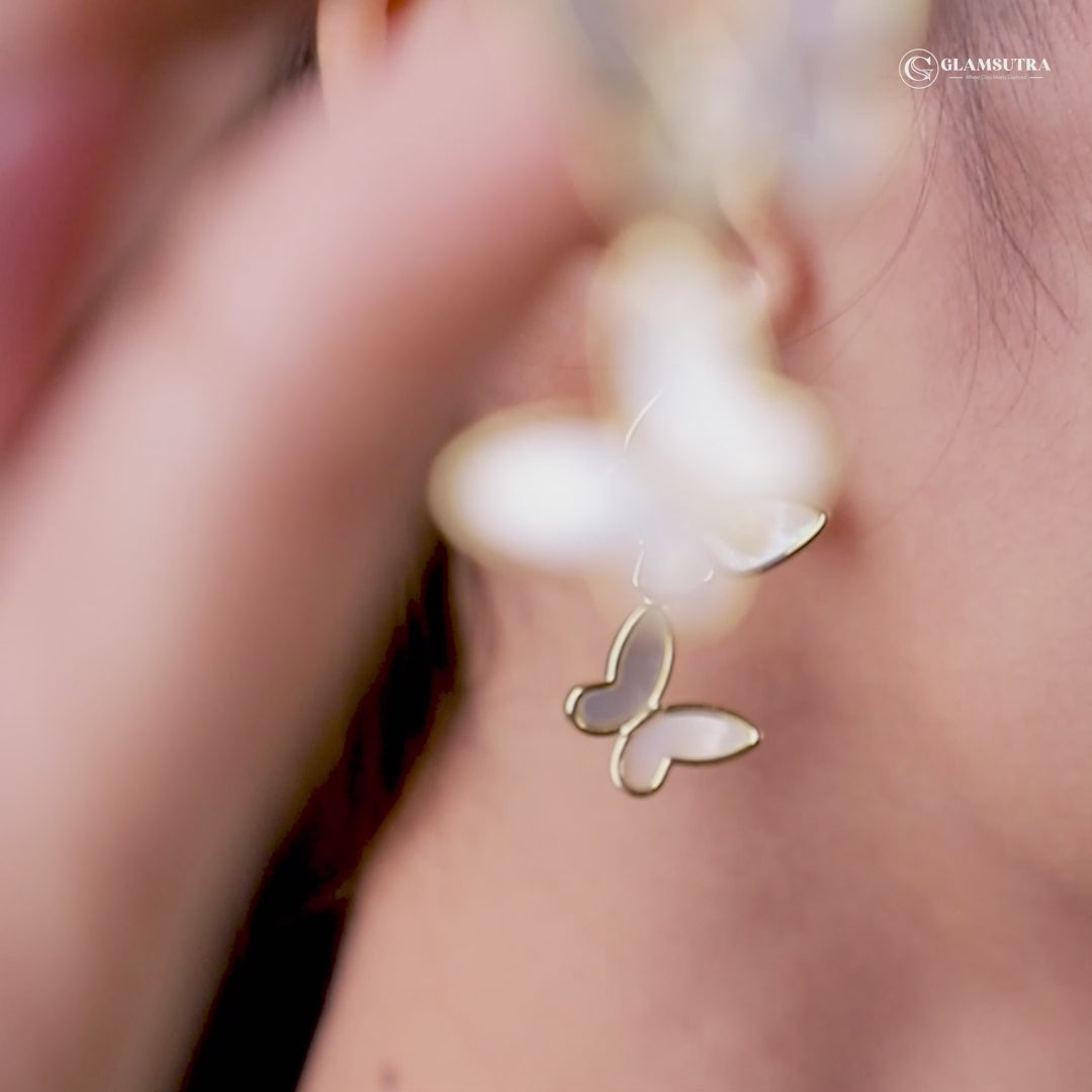 Starlit Butterflies - Drop Earrings