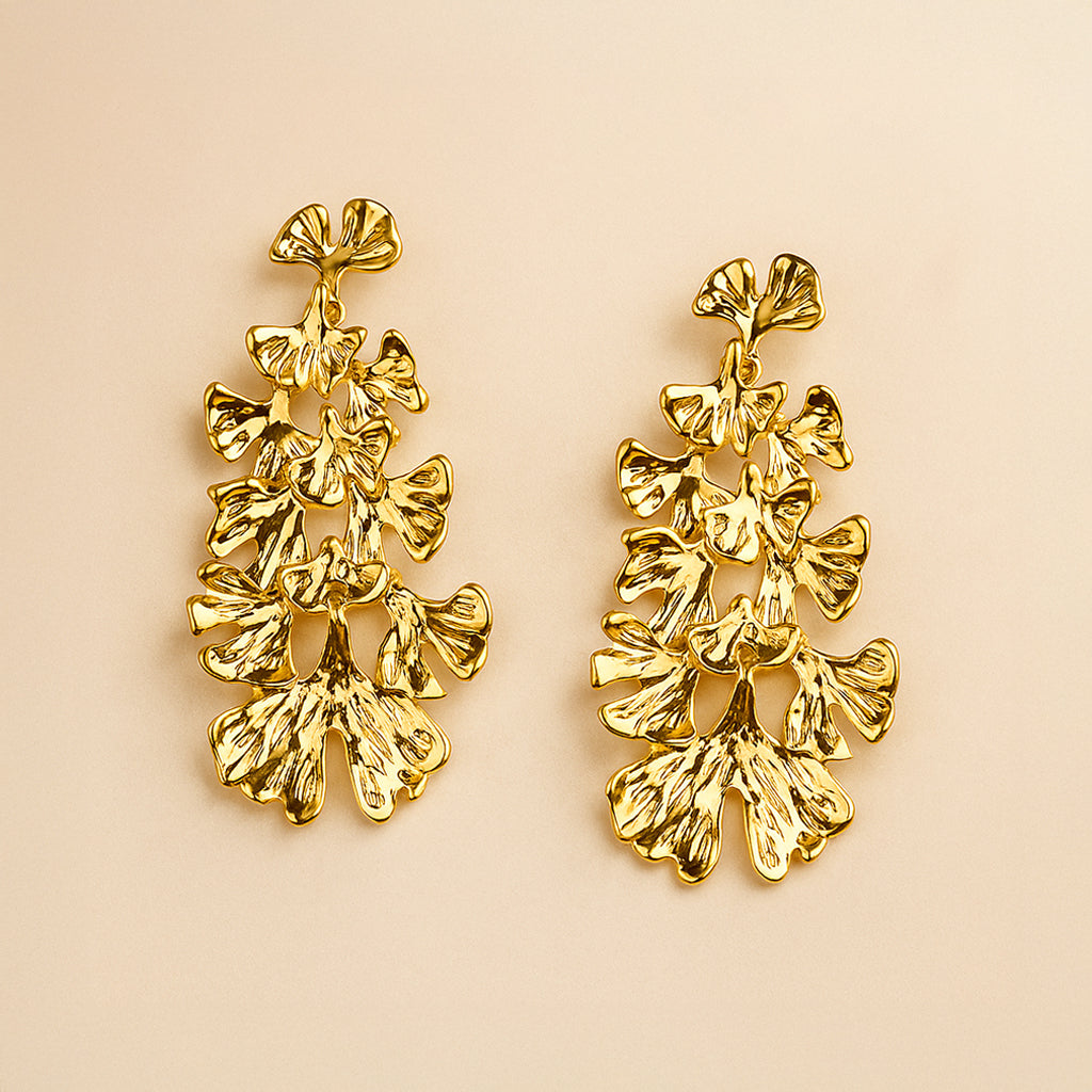 Golden Tassel Statement Earrings
