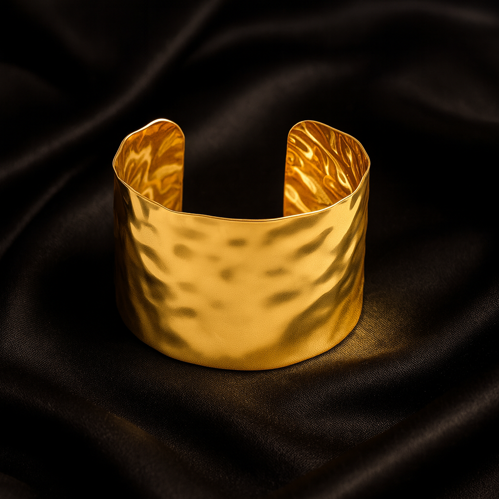 Golden Ripple Cuff Bracelet