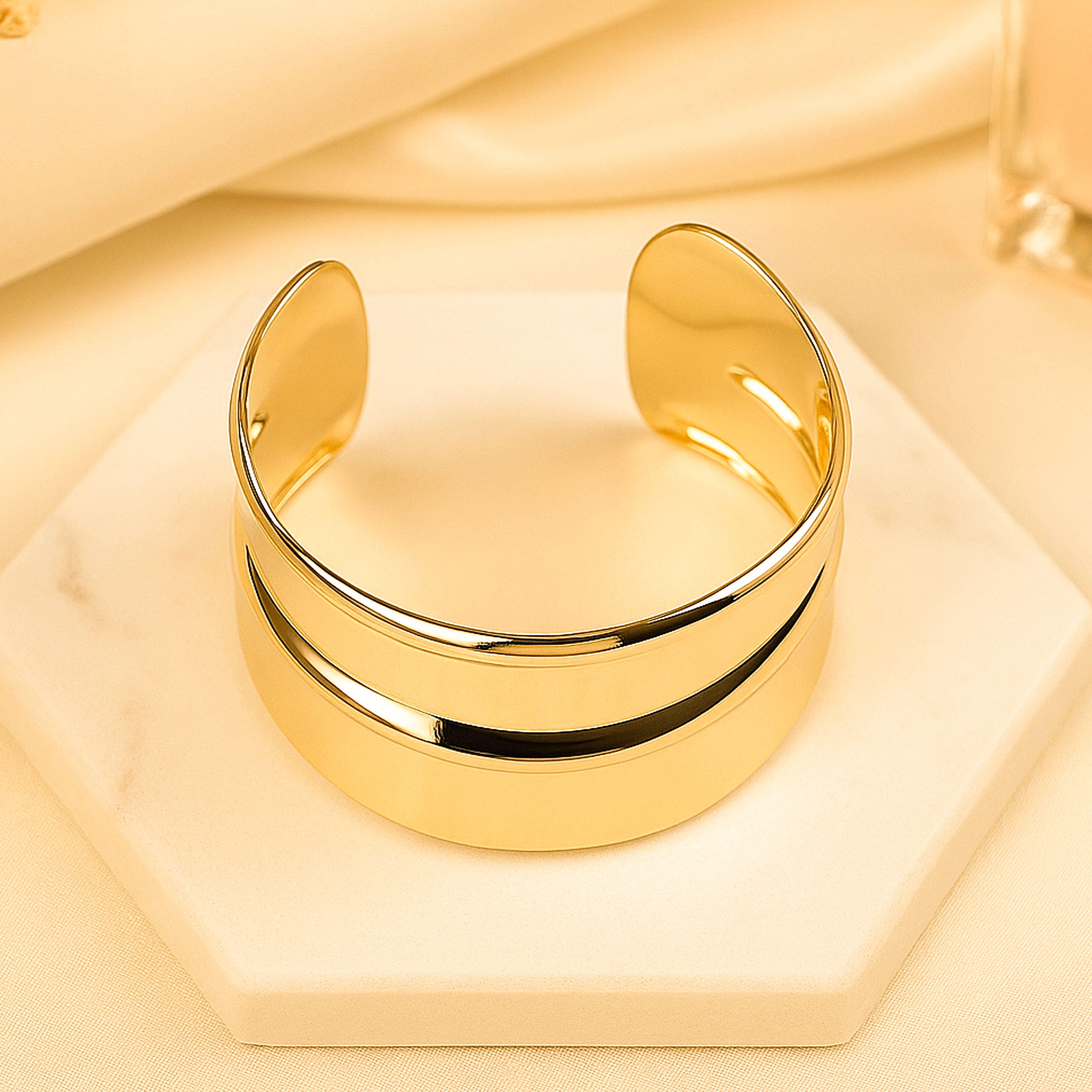 Golden Gloss Cuff Bracelet