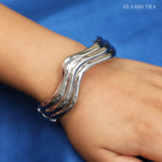 Load image into Gallery viewer, Silver Waves Cuff Bracelet
