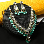 Load image into Gallery viewer, Elegant Kundan Necklace Set with Beads
