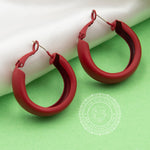 Load image into Gallery viewer, Matte Round Hoop Earrings
