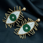 Load image into Gallery viewer, Handmade Evil Eye Jhumka Earrings