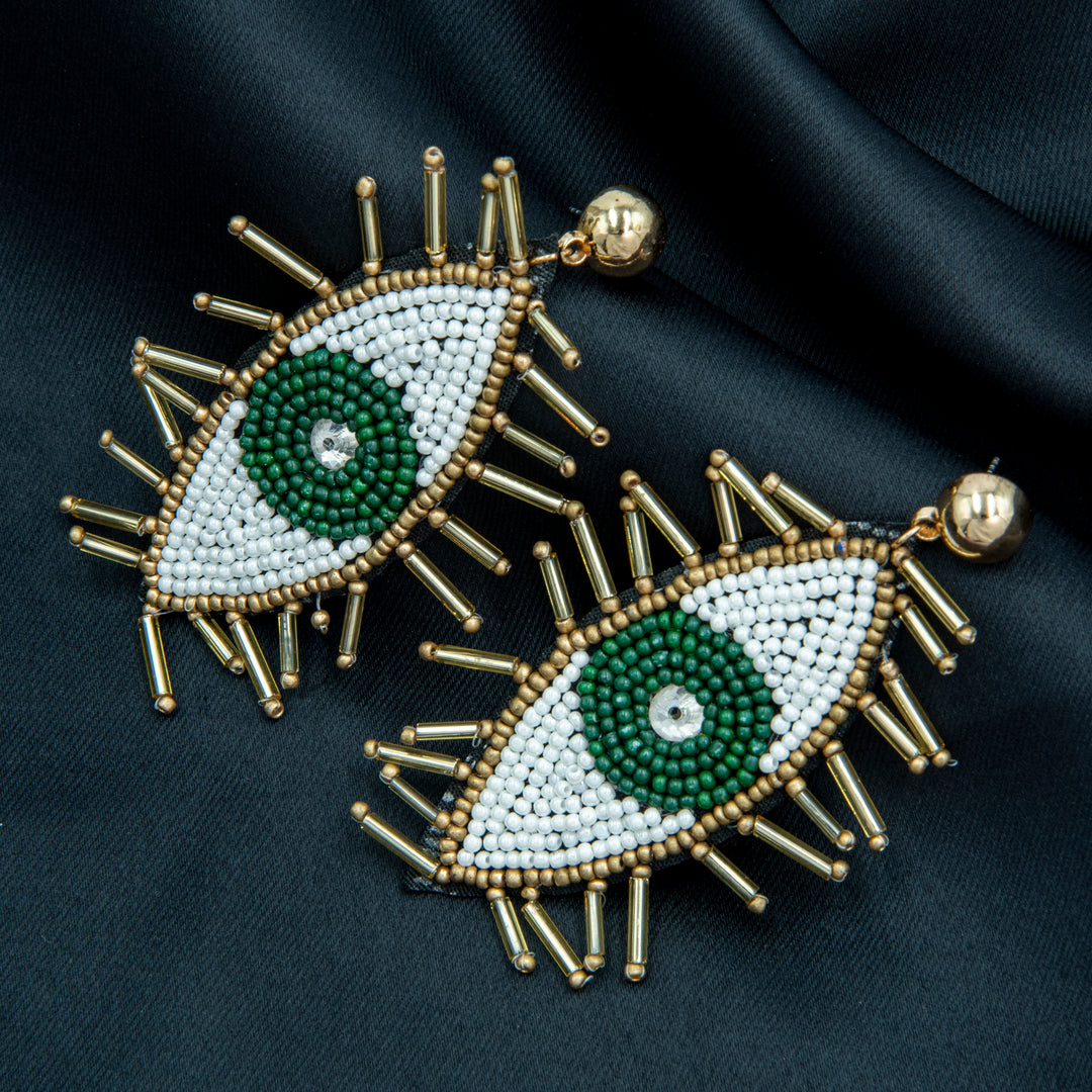 Handmade Evil Eye Jhumka Earrings
