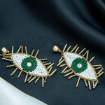 Load image into Gallery viewer, Handmade Evil Eye Jhumka Earrings