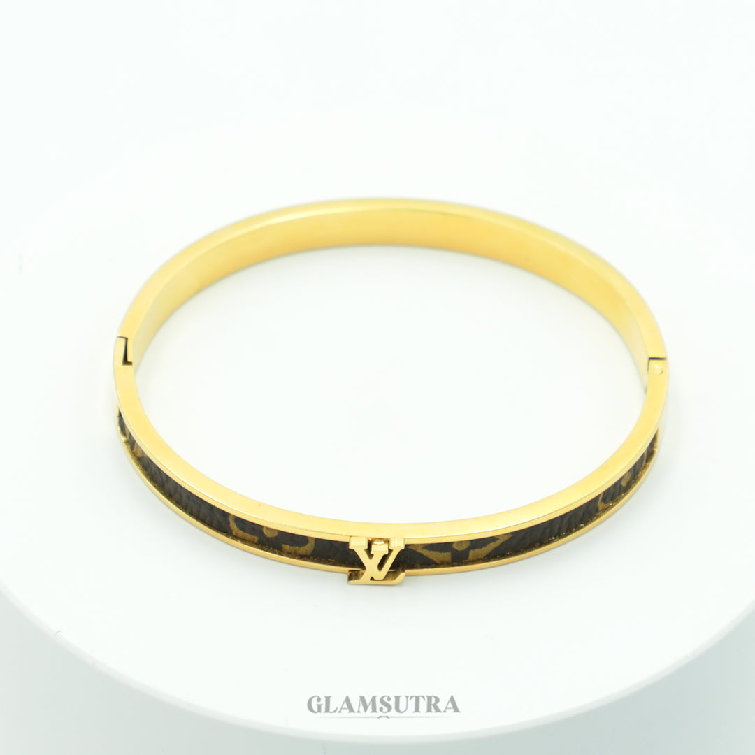 Louis Vuitton Nanogram Strass Bracelet - Gold-Tone Metal Bangle, Bracelets  - LOU457516